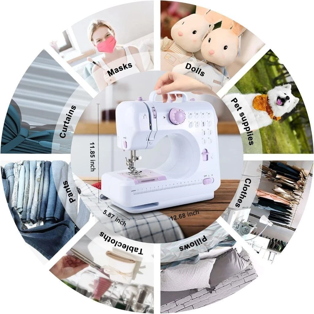 NEW 12-Point Composite Household Multifunctional Mini Sewing Machine - Imagem 2